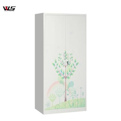 China Modern KD Style Bedroom Furniture Kids Clothes Storage Steel Wardrobe Cabinet for sale