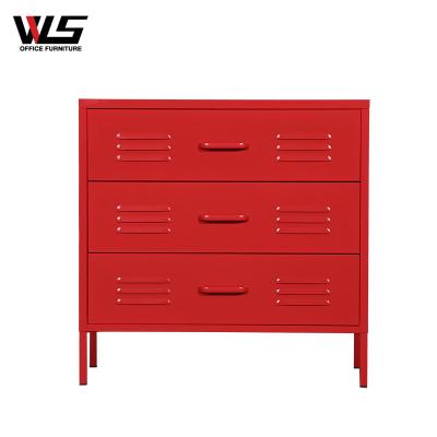 China (Height)Adjustable Metal Stand Up Furniture 3 Tier Steel Storage Cabinet For Bedroom Living for sale