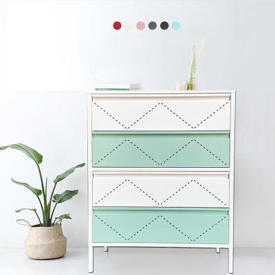 China Colorful Modern Design Modern Metal Storage 4 Drawers Cabinet Shoe Cabinet For Home for sale