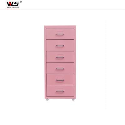 China (Other) WLS Adjustable Customized Office Furniture Steel Small Six Drawer Pedestal Mobile Drawers Filing Cabinet Metal Chests Large for sale