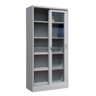 China Adjustable Cheap Office Filing Cabinet (Other) Storage Cabinet Closet Drug Storage Drug Storage Iron Steel Cupboard With Sliding Glass Door for sale