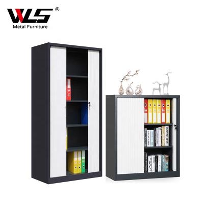 China Adjustable (Other) Knocked Down Tambour Stainless Steel Sliding Door File Cabinet, 3/4 Beam Metal Roller Shutter Door Office Cabinet for sale