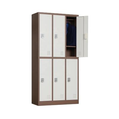 China Metal Steel Locker 6 Door Desk Gym Office Wardrobe Wholesale Storage for sale