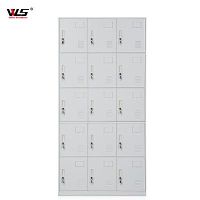 China Factory Direct Sale 15 Compartment Eco-friendly Small Door Steel Cloth Storage Locker for sale