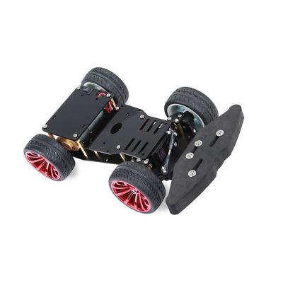 China Experience Class 4WD RC Smart Car Black Aluminum Chassis With S3003 Metal Servo Supporting Kit For Ardu Robot Platform DIY Kit Raspberry Pi Robot for sale