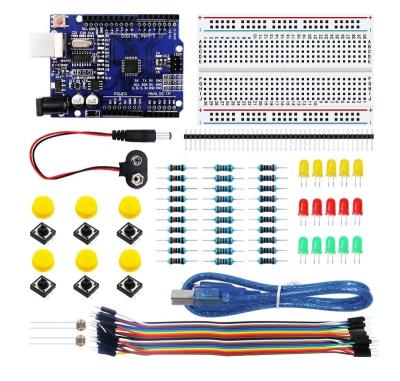 China Programming Learning New 13 in 1 Mini Starter Kit Breadboard LED Jumper Wire Button for R3 for sale