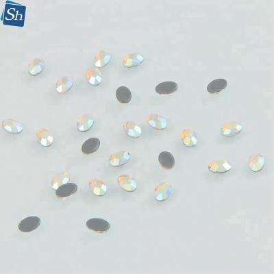 China Flatback Wholesales Hot Rhinestone Glass High Quality Flat Back Fix Crystal Ab Bling Iron On Rhinestone For Nail for sale