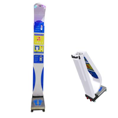 China Coin+Height+Weight+bmi+printer+voice+Foldable body weight and height scale with blood pressure, coin bmi body scale, height weight scale for sale