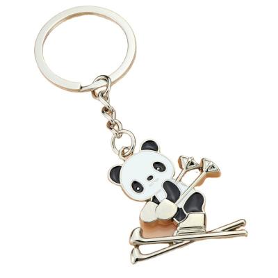 China China Gift Panda Key Chain Creative Panda Ski Pendant National Treasure Ski Pendant Key Chain for sale