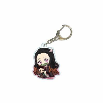 China Zaomen Tanjiro Double Acrylic China Demon Slayer Key Chain Transparent Pendant for sale