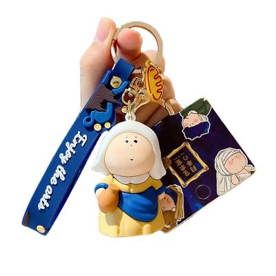 China China Artist With Pearl And Cute Girl Cartoon Lovers Key Chain Bag Pendant for sale