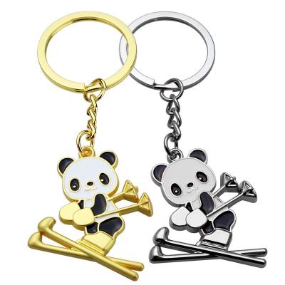 China Creative Japan Competitive Game Gift Skiing Panda Key Chain National Treasure Panda Pendant Keychain for sale