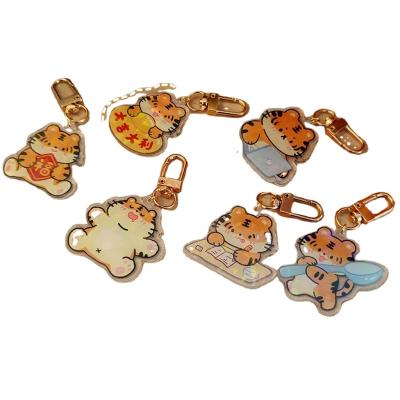 China Japan Cute Small Tiger Key Chain Cartoon Acrylic Key Chain Wholesale for sale