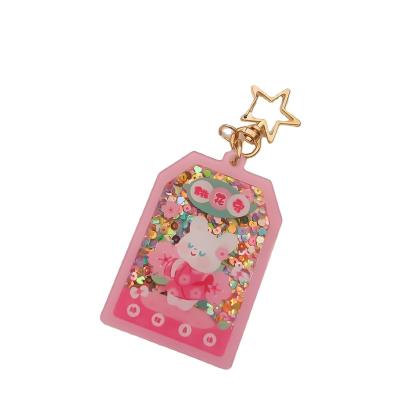 China Lovely Japan Cartoon Quicksand Acrylic Key Chain Accessories Gift for sale