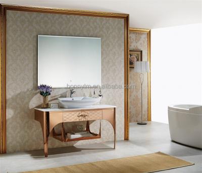 China Wholesale New Design Middle East Shine Gold Color Bathroom Cabinets for sale