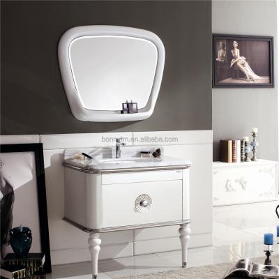 China BN-8334 Modern White Euro Style Floor Standing Bathroom Vanity With Mirror Cabinet for sale