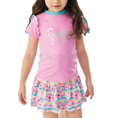 China Rash Guard Baby Kids Baby Kids Swimwear Short Sleeve Two-Piece Anti-UV Anti-UV Swimsuit for sale