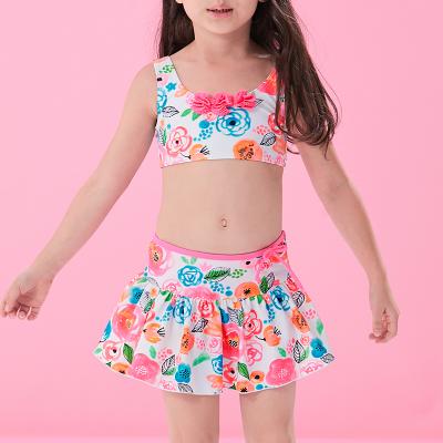 China Toddler Girl Kid Baby Swimming Two-Piece Micro Bikini Swimwear Anti-UV Beach Wear Suit With Floral Print for sale