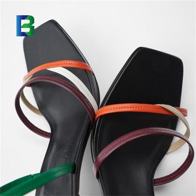 China 2022 Fashion Trend Lady New Footwear Stiletto Hot Selling Color Matching High Heels Custom Made Dress Back Strappy Sandals for sale