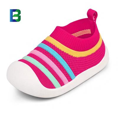 China Factory Wholesale Flat Knitting Breathable Non-slip Children Shoes 1-3 Years Old Boys and Girls Baby Toddler Shoes for sale