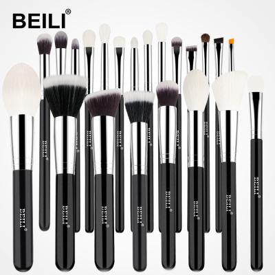 China BEILI Wholesale 22pcs Black Eco-friendly Make Up Powder Coating Brush High Quality Eyeshadow Brush Makeup Kits Private Label Blending Cosmetics for sale