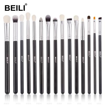 China Professional makeup brush BEILI brush to make private label 15pcs goat hair makeup set brush maquillajes maquillajes eyebrow eyeshadow blending concealer pencil for sale