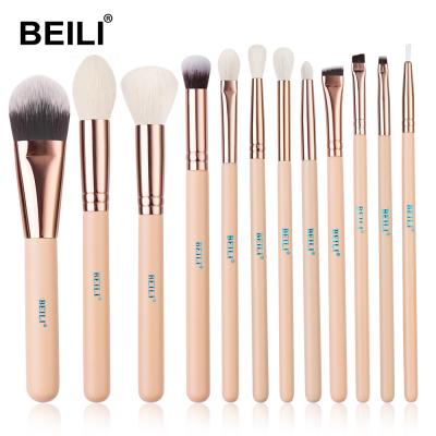 China Custom Logo Make Up Brush BEILI Brush Up 12pcs Makeup Brush Set High Quality Brochas Maquillaje Makeup Brushes Private Label Concealer Eyeliner Eye Shader for sale