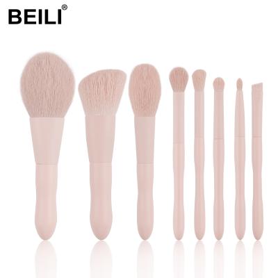 China BEILI 8pcs Long Lasting Brush MINI Pink Cosmetic Make Up Foundation Makeup Brush Sweeps Logo Private Label Wholesale Custom Made for sale