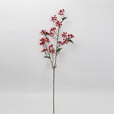 China Fashional new arrival homr 9 long stem decoration red berry berry stem artificial red artificial branches Christmas for sale