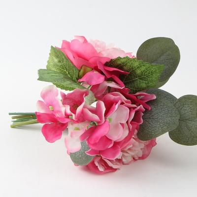 China Popular Fashional Artificial Flowers Ball Bouquet Artificial Wholesale Silk Peony Flower Clusters for sale