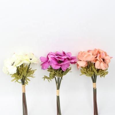 China Fashional Artificial Flower Hot Sale 5heads 36cm Indoor Decoration Plastic Orchid Flowers Cluster for sale