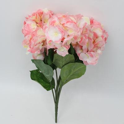 China Hot Sale Fashional and Silk Artificial Flowers 7heads Cloth Flower for Wedding and Indoor Decoration Artificial Flowers Hydrangea Bouquet for sale