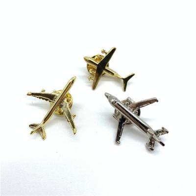 China Wholesale 3D Aircraft Pin Badge Airplane Shape Lapel Pin for sale