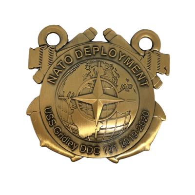 China Europe Unique Military Challenge Coins Manufacturer Custom Design Antique Bronze Metal Souvenir 3D Coins for sale