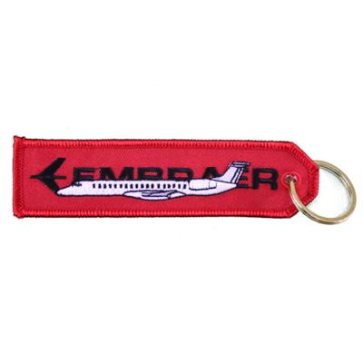 China Gifts Customized Embroidered Flight Plane Embroidery Key Chain Key Tag for sale