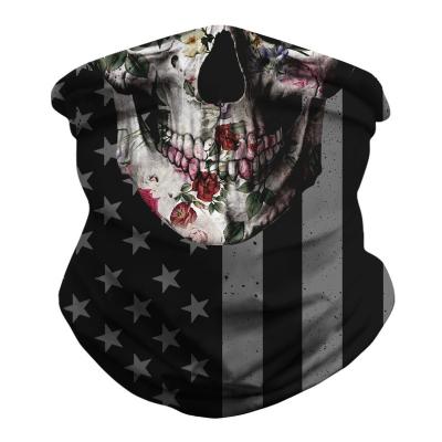 China Viable Custom Neck Cuff Logo Printing Neck Warmer Skull Soft Tube Bandana for sale