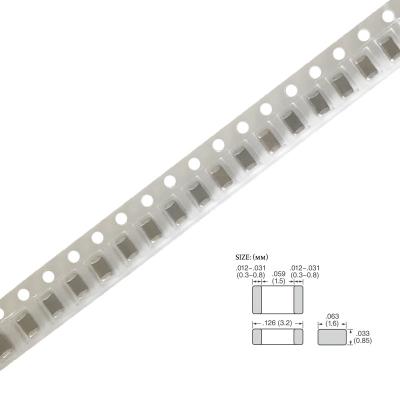 China Soft Shutdown 1206Y0250100JFR 0805 C0G, NP0 25V 5% Surface Mount 10pF SMD MLCC Ceramic Capacitors In Stock for sale