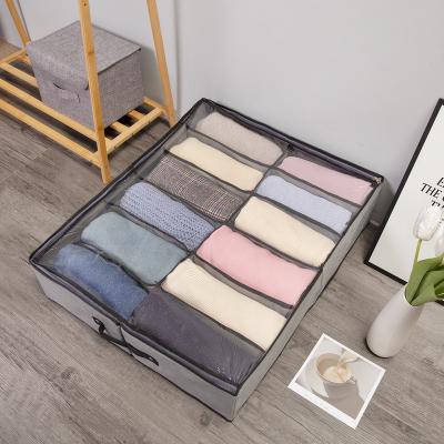 China Durable 12 Pairs Under Bed Shoe Bag Made With Zipper And Breathable Materials Shoe Storage Box Shoe Storage Box Under Bed Closet for sale