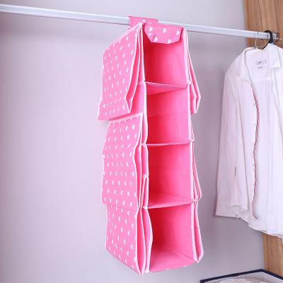 China Women Viable Garment Bags Canvas Vacuum Storage Hanging Hanging Bags for Clothes Makeup Custom Hanging Bag with Ear and Side 6 for sale