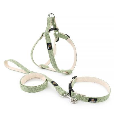 China 2021 Manufacturer Wholesale 100% Natural Organic Eco-Friendly Padded Hemp Dog Collar Harness With Leash Set for sale