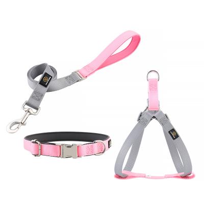 China Amazon Best Selling Padded Nylon Cat Adjustment Harness Vest Leash Breathable Reflective Running Set for sale