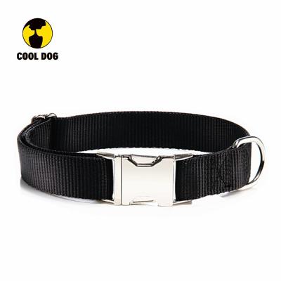 China Viable MOQ not stocked 100% cheap webbing metal buckle pure nylon dog collar on sale for sale