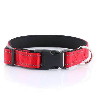 China Hot Sale DETACHED on Amazon Webbing Embroid Words Nylon Reflective Neoprene Padded Dog Collar for sale