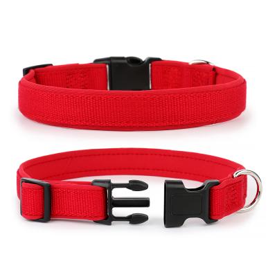 China Best Selling Custom Adjustable Padded Dog Collar Padded Bamboo Red Luxury Safety for sale