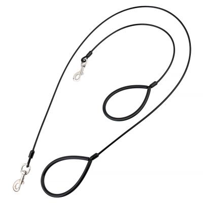 China Hot Selling Pet Accessories Personalized Durable Metal Dog Leash With PVC Handle for sale