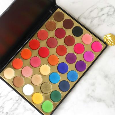 China 2021 Newest 35 Colors Waterproof Makeup Palette No Logo Dye Eyeshadow Palette Private Label for sale