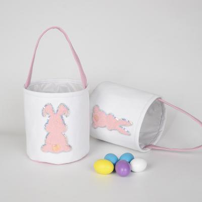 China 2022 New Cute Rise Plush Rabbit Decoration Easter Basket Kids Candy Gift Handbag Easter Basket Wholesale for sale