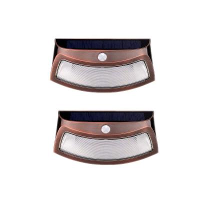 China Outdoor Solar Wall Yard Garden Street 8LED Smile Shape Copper Wall Lights, Human Induction Step Lamps for Garden Patio Yard Fence for sale