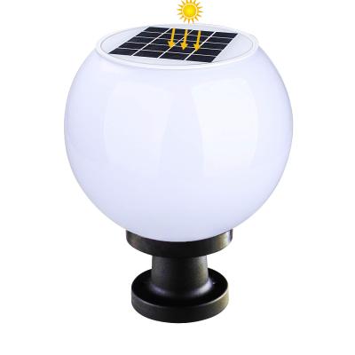 China Villa Garden Post Lantern Lawn Acrylic Landscape Globe Column Light 25*25cm Solar Waterproof Solar Pillar Lamp for Villa Garden Post Lantern Lawn for sale