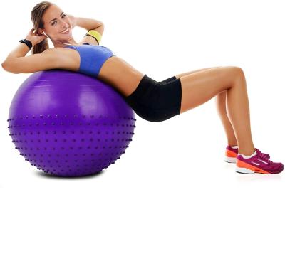 China Exercise Ball 65cm Upgraded Anti Slip Yoga Ball with Massage Point Fitness Ball for Birthing Pilates Yoga Stability Balance yoga for sale